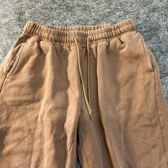 Quince Taupe 100% Organic Cotton Casual Baggy Joggers With Drawstring Size M - Picture 2 of 5